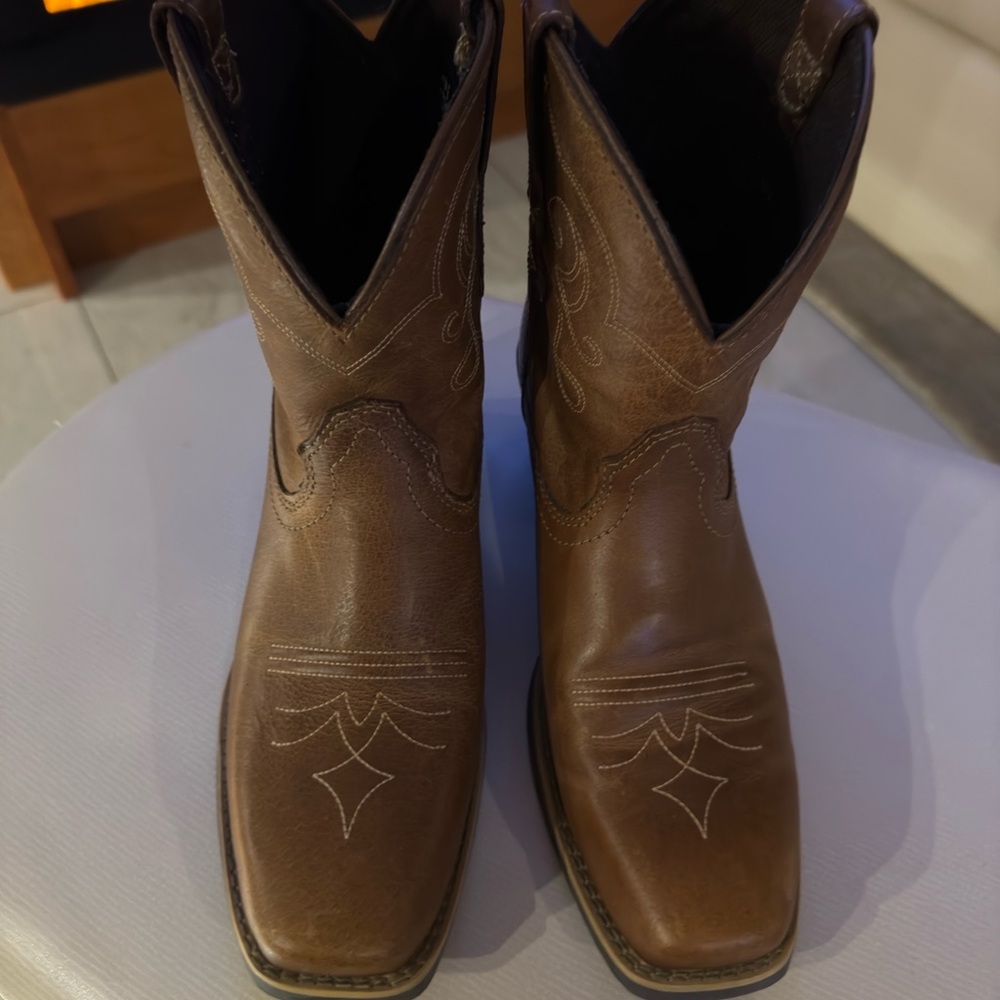 Justin Cowboy Western Boots Brown Beautiful Design - Womens 9M